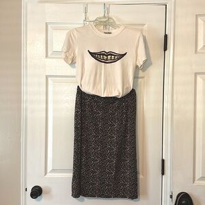 Willi Smith Faux Wrap Leopard Print Skirt